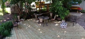Our perfect tiny backyard - no lawn!
